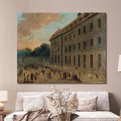 Ricreazione Dei Detenuti A Saint-Lazare Il Balloon Party Hubert Robert hrb87 quadro stampato su tela
