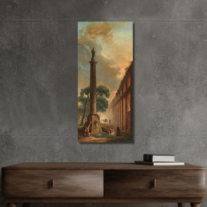 La Fontana Hubert Robert hrb100 quadro stampato su tela