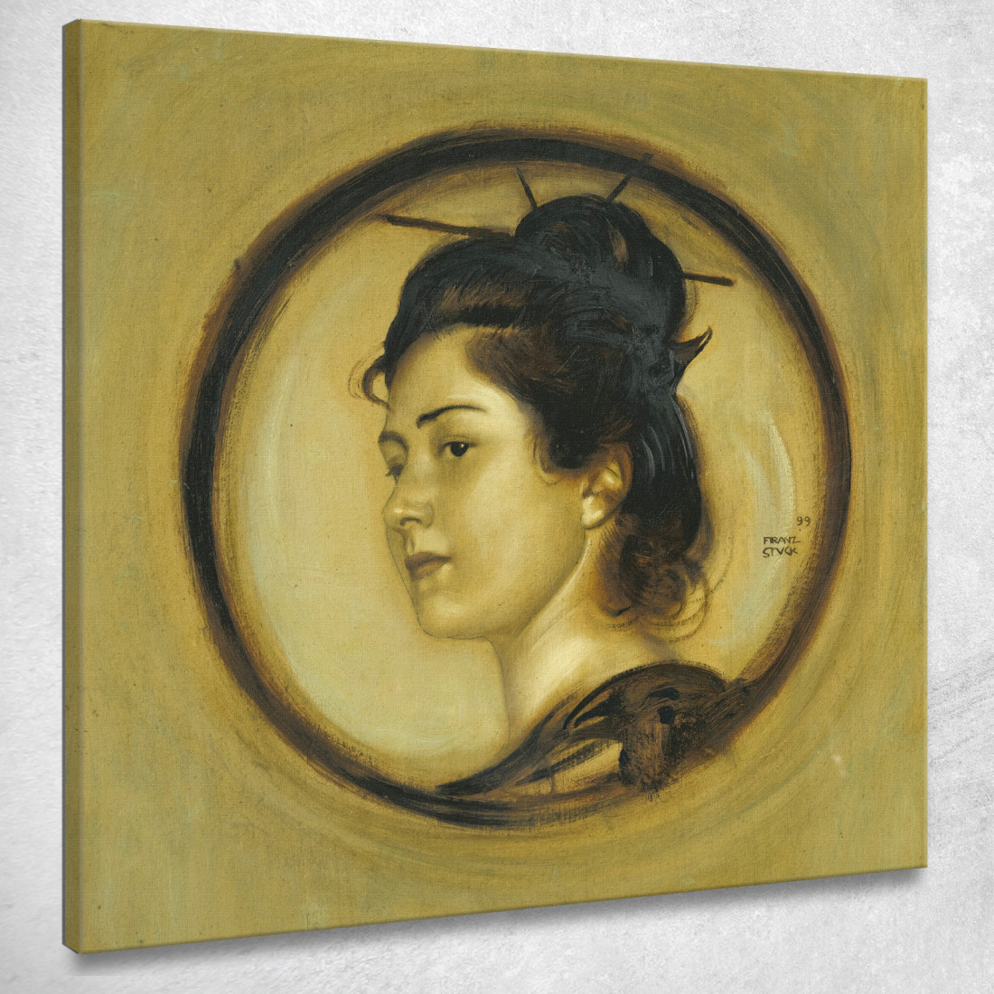 Marie Bloccata In Costume Giapponese Franz von Stuck fvs49 quadro stampato su tela Marie Bloccata In Costume Giapponese Franz von Stuck fvs49 quadro stampato su tela