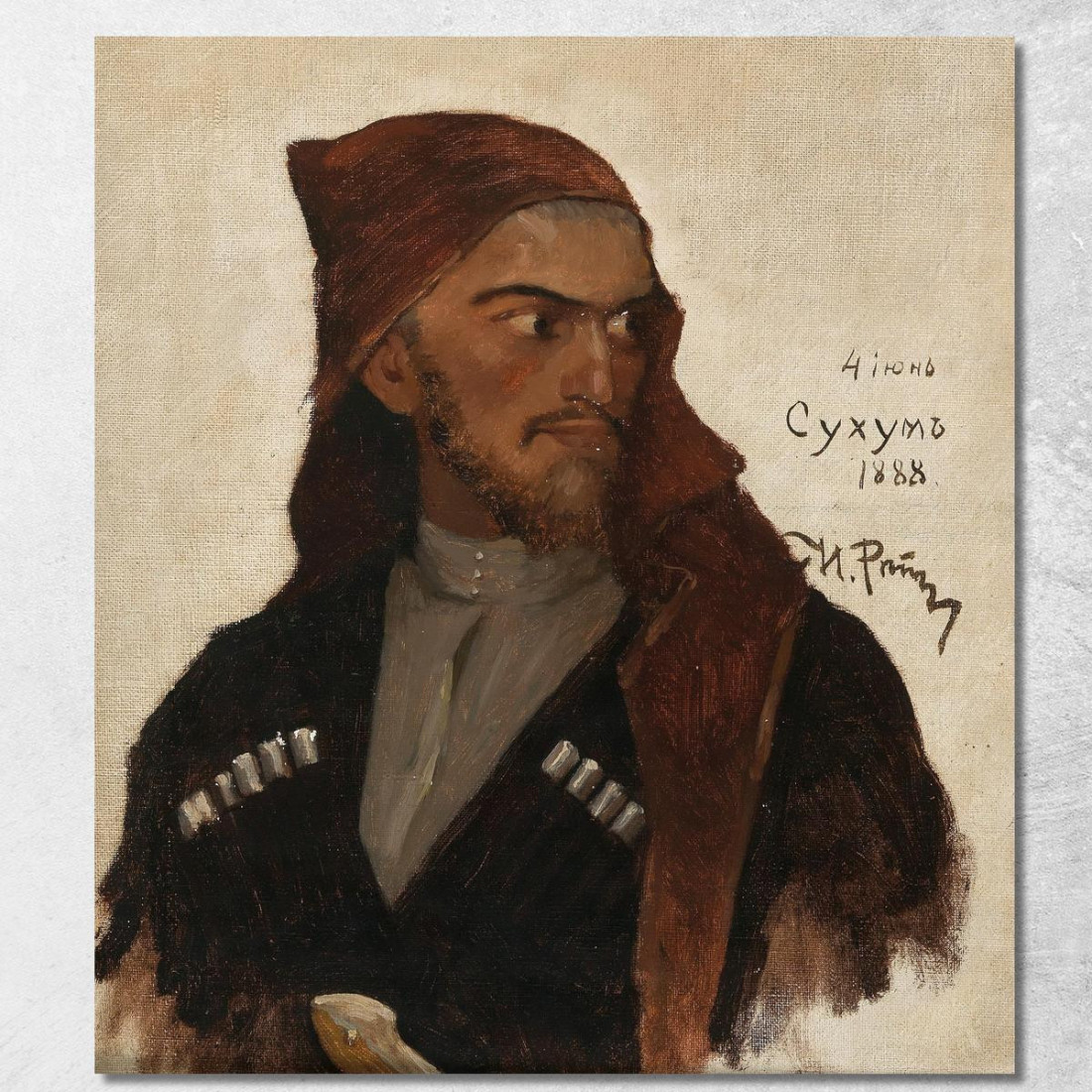 Ritratto Di Un Principe Cabardino Ilya Efimovich Repin ier9 quadro stampato su tela Ritratto Di Un Principe Cabardino Ilya Efimovich Repin ier9 quadro stampato su tela