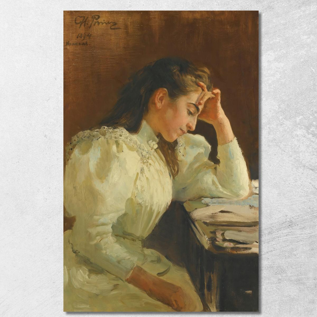 Ritratto Di Una Ragazza Napoletana Ilya Efimovich Repin ier12 quadro stampato su tela Ritratto Di Una Ragazza Napoletana Ilya Efimovich Repin ier12 quadro stampato su tela