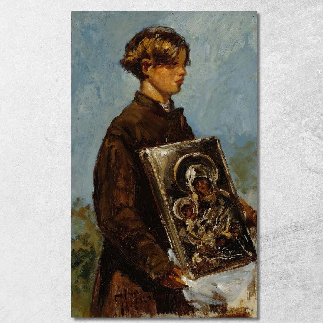 Schizzo Di Un Ragazzo Che Trasporta Un'Icona Ilya Efimovich Repin ier26 quadro stampato su tela Schizzo Di Un Ragazzo Che Trasporta Un'Icona Ilya Efimovich Repin ier26 quadro stampato su tela