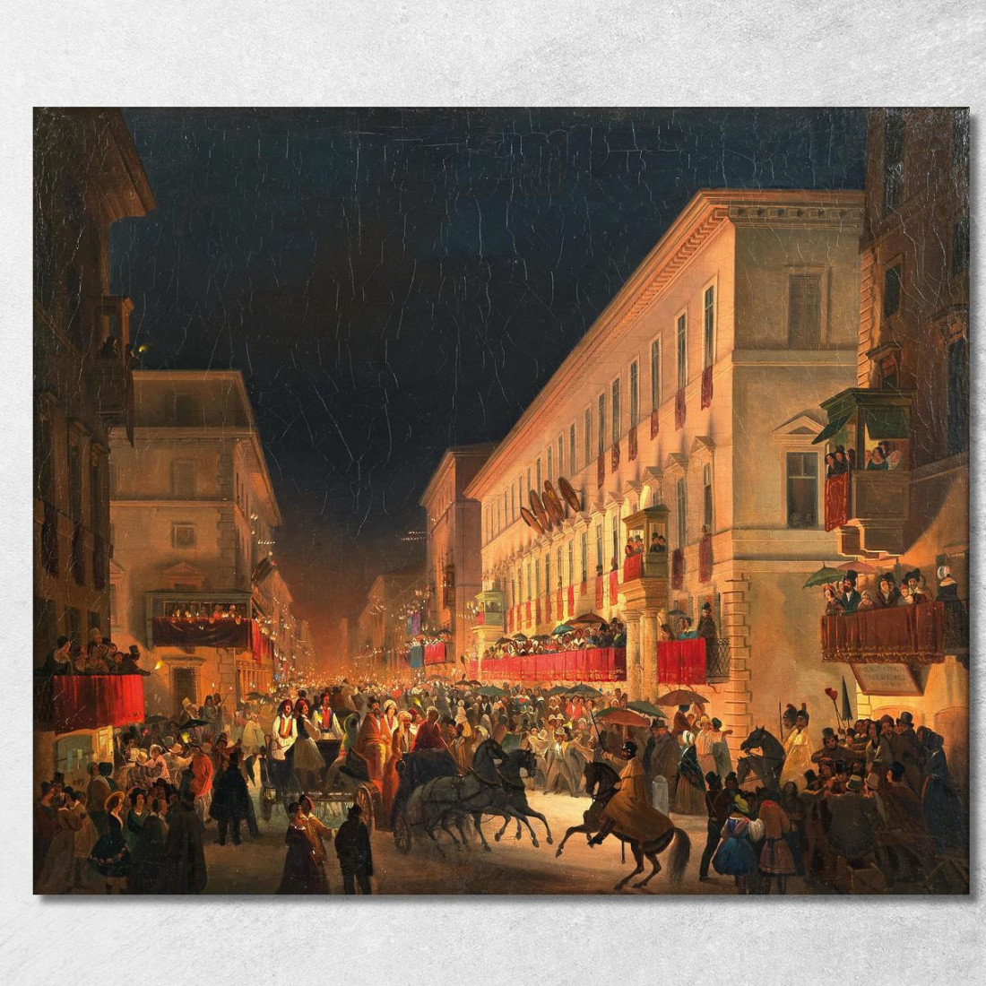 Carnevale A Roma La Festa Dei Moccoletti Ippolito Caffi icf6 quadro stampato su tela Carnevale A Roma La Festa Dei Moccoletti Ippolito Caffi icf6 quadro stampato su tela