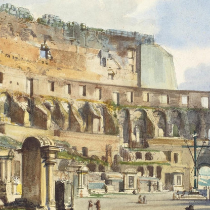 Interno Del Colosseo Ippolito Caffi icf8 quadro stampato su tela