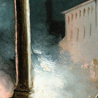 Piazza Colonna Rome Ippolito Caffi icf12 quadro stampato su tela