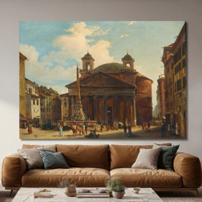 Roma Il Pantheon Ippolito Caffi icf15 quadro stampato su tela