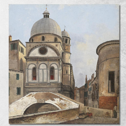 Santa Maria Dei Miracole E Santa Maria Nova Ippolito Caffi icf17 quadro stampato su tela