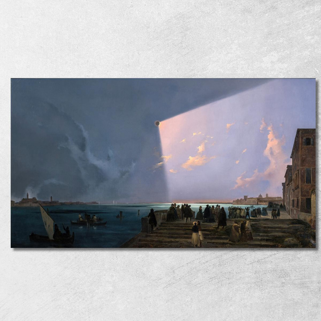 L'Eclissi Di Sole A Venezia 6 Luglio 1842 Ippolito Caffi icf21 quadro stampato su tela