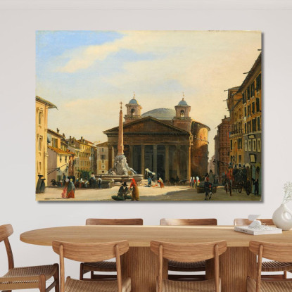 Il Pantheon Roma Ippolito Caffi icf23 quadro stampato su tela