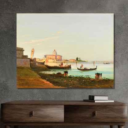 Venice A View Of San Pietro Di Castello Ippolito Caffi icf28 quadro stampato su tela