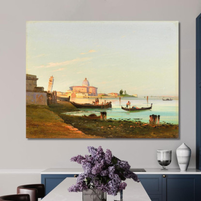 Venice A View Of San Pietro Di Castello Ippolito Caffi icf28 quadro stampato su tela