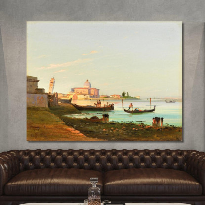 Venice A View Of San Pietro Di Castello Ippolito Caffi icf28 quadro stampato su tela