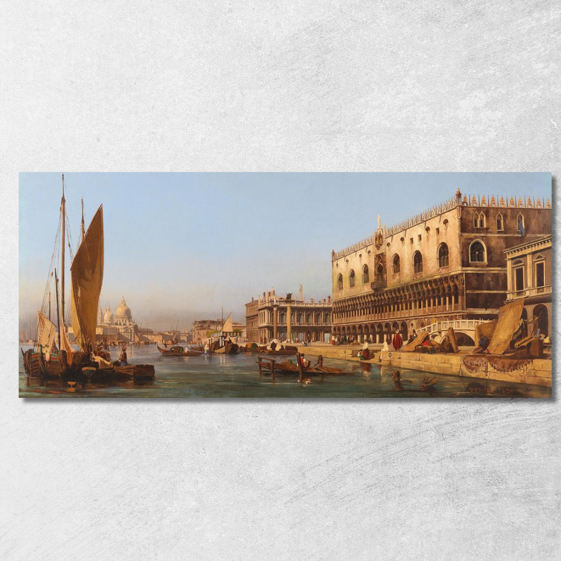 Venezia Il Palazzo Ducale E Il Molo Ippolito Caffi icf29 quadro stampato su tela Venezia Il Palazzo Ducale E Il Molo Ippolito Caffi icf29 quadro stampato su tela