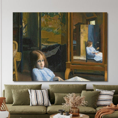 La Bambina Lucie Esnault Con La Psiche Jacques-Émile Blanche jeb8 quadro stampato su tela