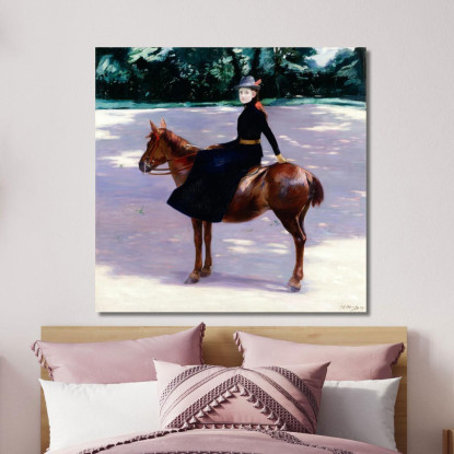 Mademoiselle Meuriot Sul Suo Pony Jacques-Émile Blanche jeb22 quadro stampato su tela