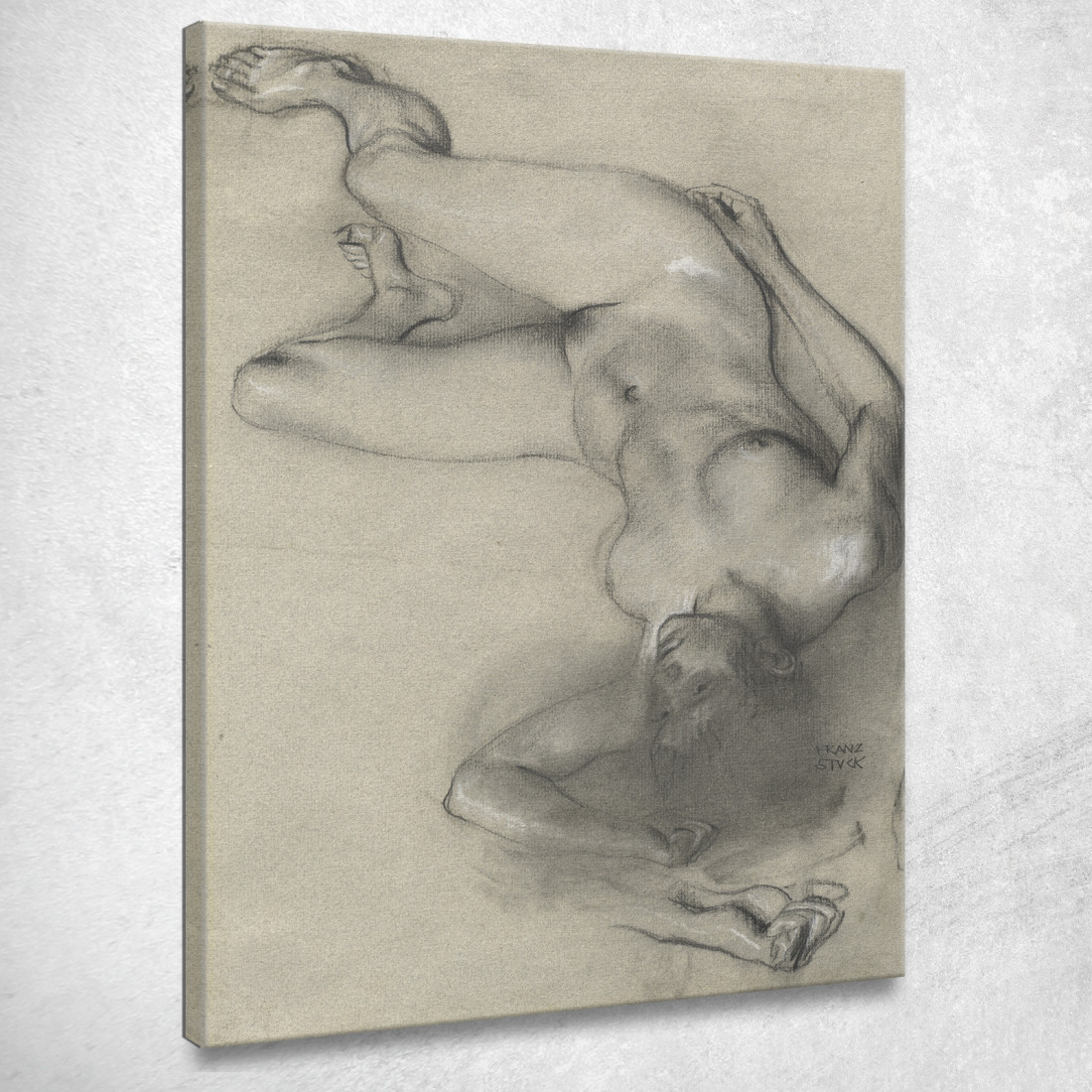 Donna Nuda Sdraiata A Terra Franz von Stuck fvs60 quadro stampato su tela Donna Nuda Sdraiata A Terra Franz von Stuck fvs60 quadro stampato su tela