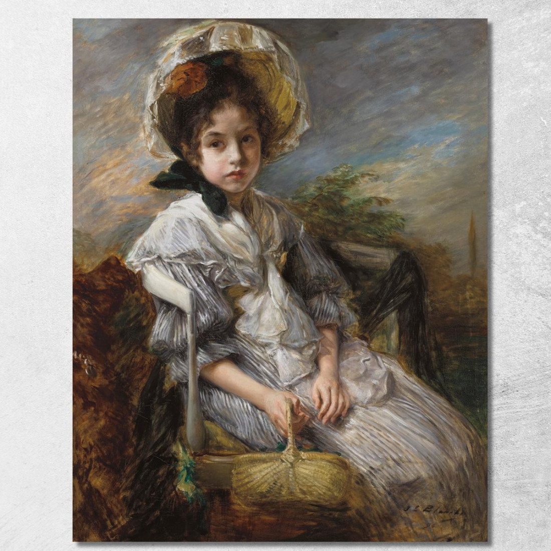 La Piccola Zelinska Nel Cestino Jacques-Émile Blanche jeb46 quadro stampato su tela La Piccola Zelinska Nel Cestino Jacques-Émile Blanche jeb46 quadro stampato su tela