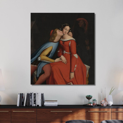 Paolo E Francesca Jean Auguste Dominique Ingres jad27 quadro stampato su tela