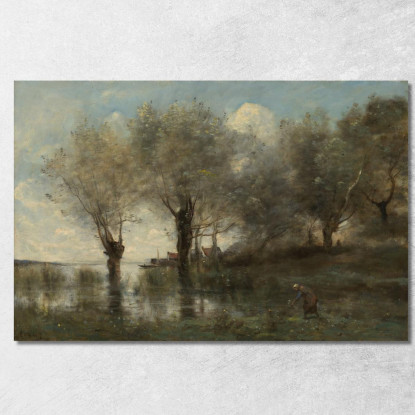 Uno Stagno In Piccardia Jean-Baptiste-Camille Corot jbc3 quadro stampato su tela