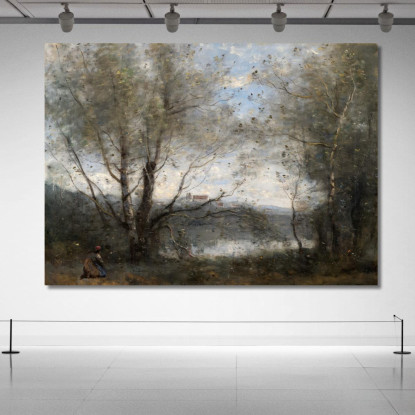 Uno Stagno Visto Attraverso Gli Alberi Jean-Baptiste-Camille Corot jbc5 quadro stampato su tela