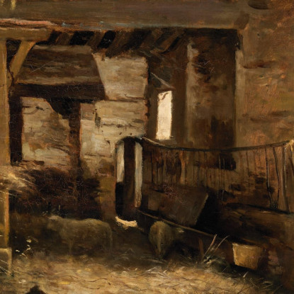 Un Interno Di Un Fienile Jean-Baptiste-Camille Corot jbc14 quadro stampato su tela