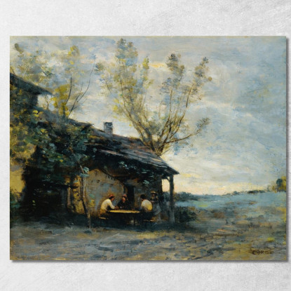 Un Caffè A Vaugirard Jean-Baptiste-Camille Corot jbc19 quadro stampato su tela