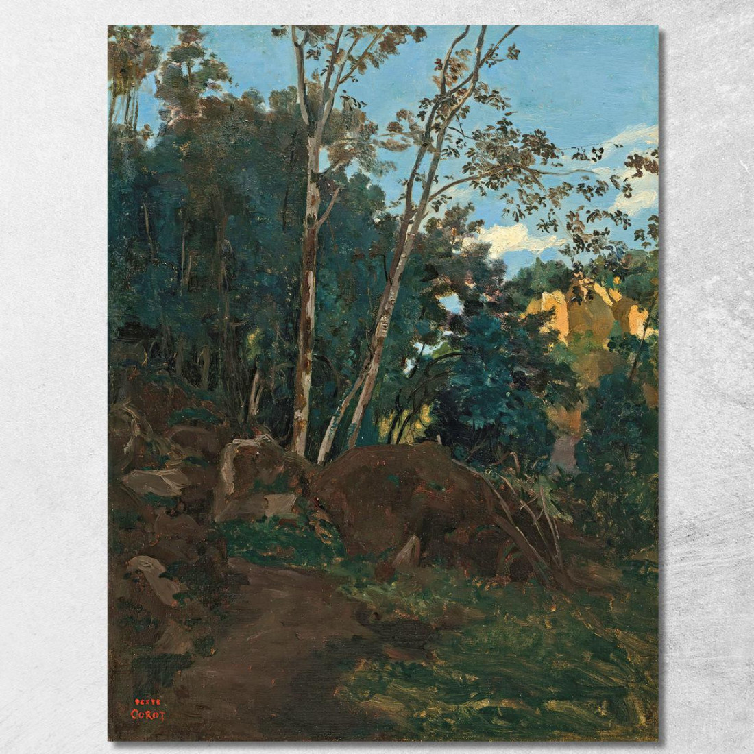 Boschetto Di Alberi Tra Le Rocce A Civita Castellana Jean-Baptiste-Camille Corot jbc24 quadro stampato su tela Boschetto Di Alberi Tra Le Rocce A Civita Castellana Jean-Baptiste-Camille Corot jbc24 quadro stampato su tela