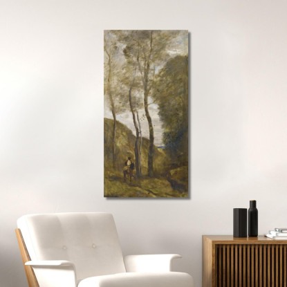 Cavaliere In Una Gola Jean-Baptiste-Camille Corot jbc33 quadro stampato su tela