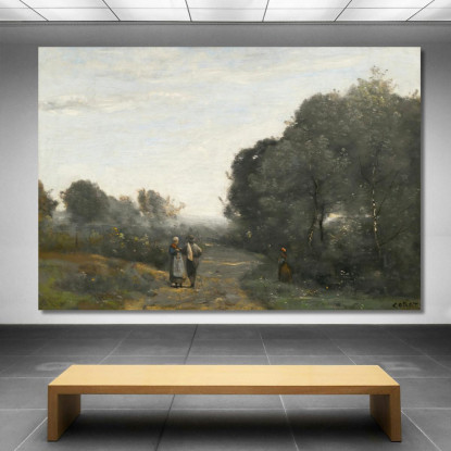 Chaville Mattina Di Primavera Jean-Baptiste-Camille Corot jbc35 quadro stampato su tela