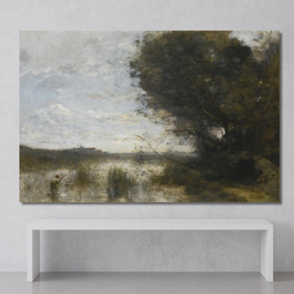 In Mezzo Alle Paludi Jean-Baptiste-Camille Corot jbc50 quadro stampato su tela