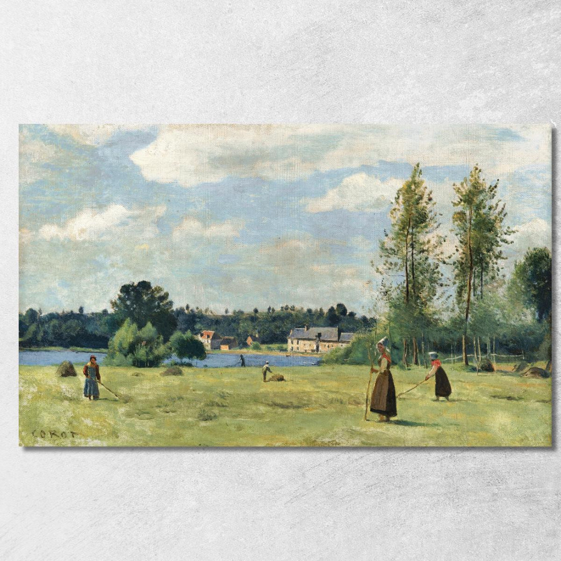 Voltafieno A Ville D'Avray Jean-Baptiste-Camille Corot jbc56 quadro stampato su tela