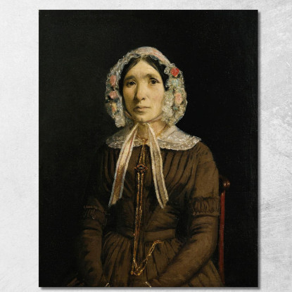 Donna Con Cuffia In Pizzo Jean-Baptiste-Camille Corot jbc59 quadro stampato su tela