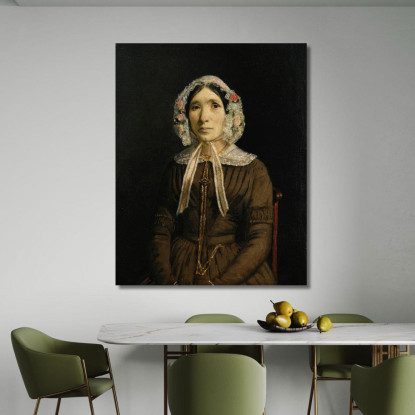 Donna Con Cuffia In Pizzo Jean-Baptiste-Camille Corot jbc59 quadro stampato su tela