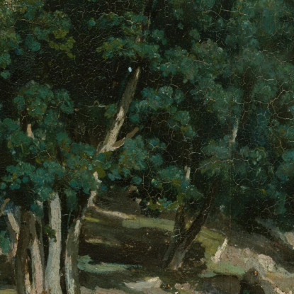 Querce Di Fontainebleau A Bas-Bréau Jean-Baptiste-Camille Corot jbc65 quadro stampato su tela