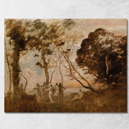 La Danza Delle Ninfe Jean-Baptiste-Camille Corot jbc96 quadro stampato su tela