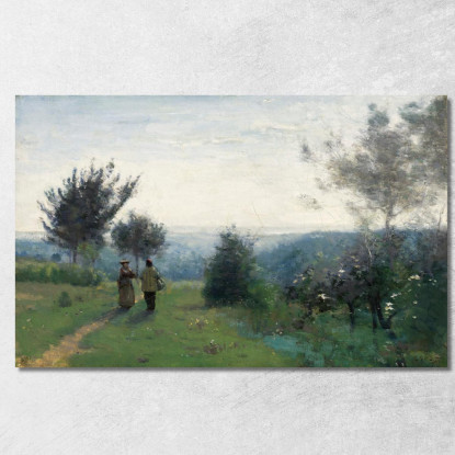 L'Incontro Mattutino Sulle Alture Di Sèvres Jean-Baptiste-Camille Corot jbc102 quadro stampato su tela