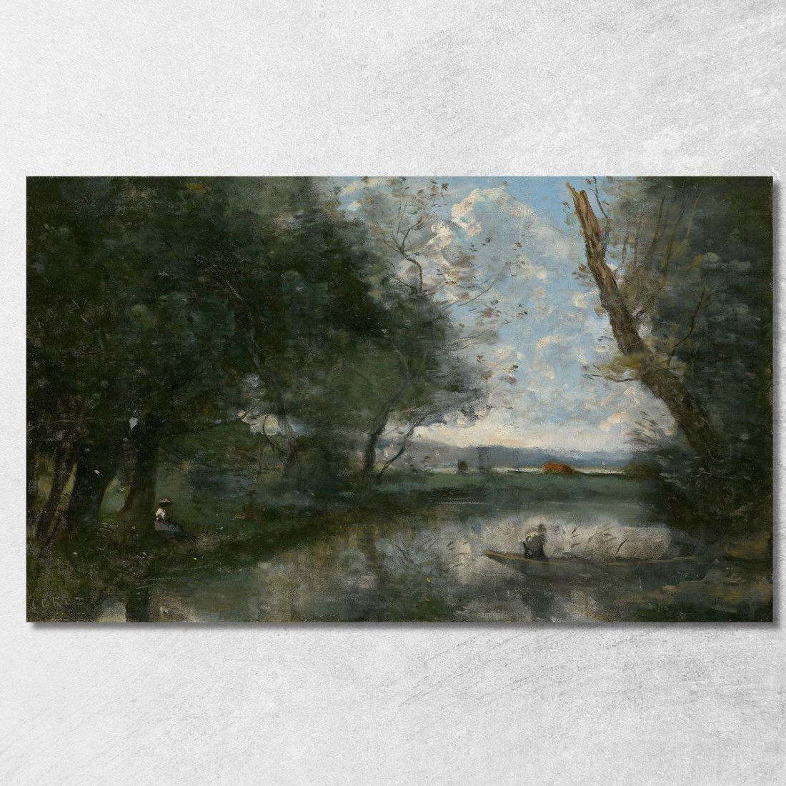 Paesaggio Jean-Baptiste-Camille Corot jbc112 quadro stampato su tela Paesaggio Jean-Baptiste-Camille Corot jbc112 quadro stampato su tela