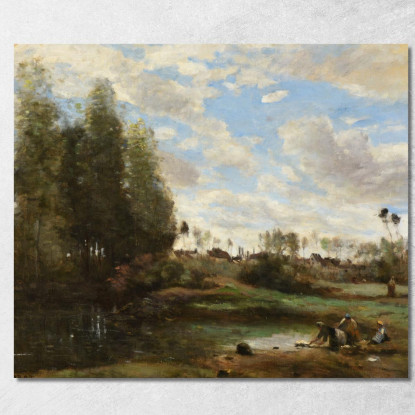 Rondelle Sul Lungomare Jean-Baptiste-Camille Corot jbc113 quadro stampato su tela