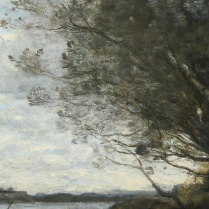 La Barca Caricata Di Fieno Jean-Baptiste-Camille Corot jbc115 quadro stampato su tela