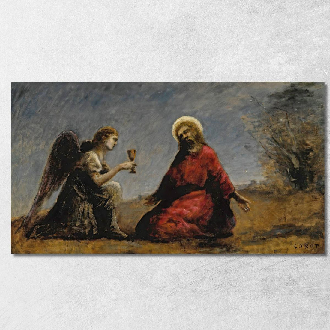 Cristo Nell'Orto Degli Ulivi Jean-Baptiste-Camille Corot jbc118 quadro stampato su tela