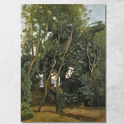 Mattina Sotto Gli Alberi Jean-Baptiste-Camille Corot jbc126 quadro stampato su tela