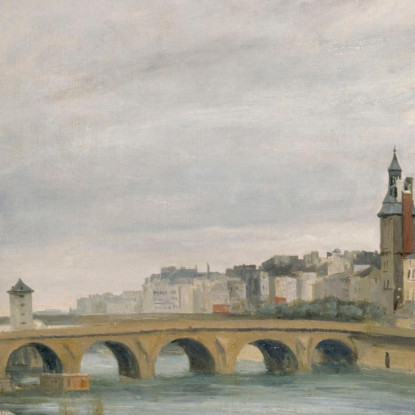 Il Pont Au Change Visto Da Quai De Gesvres Jean-Baptiste-Camille Corot jbc128 quadro stampato su tela