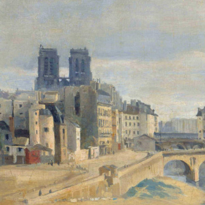 Il Quai Des Orfèvres E Il Ponte Saint Michel Jean-Baptiste-Camille Corot jbc130 quadro stampato su tela