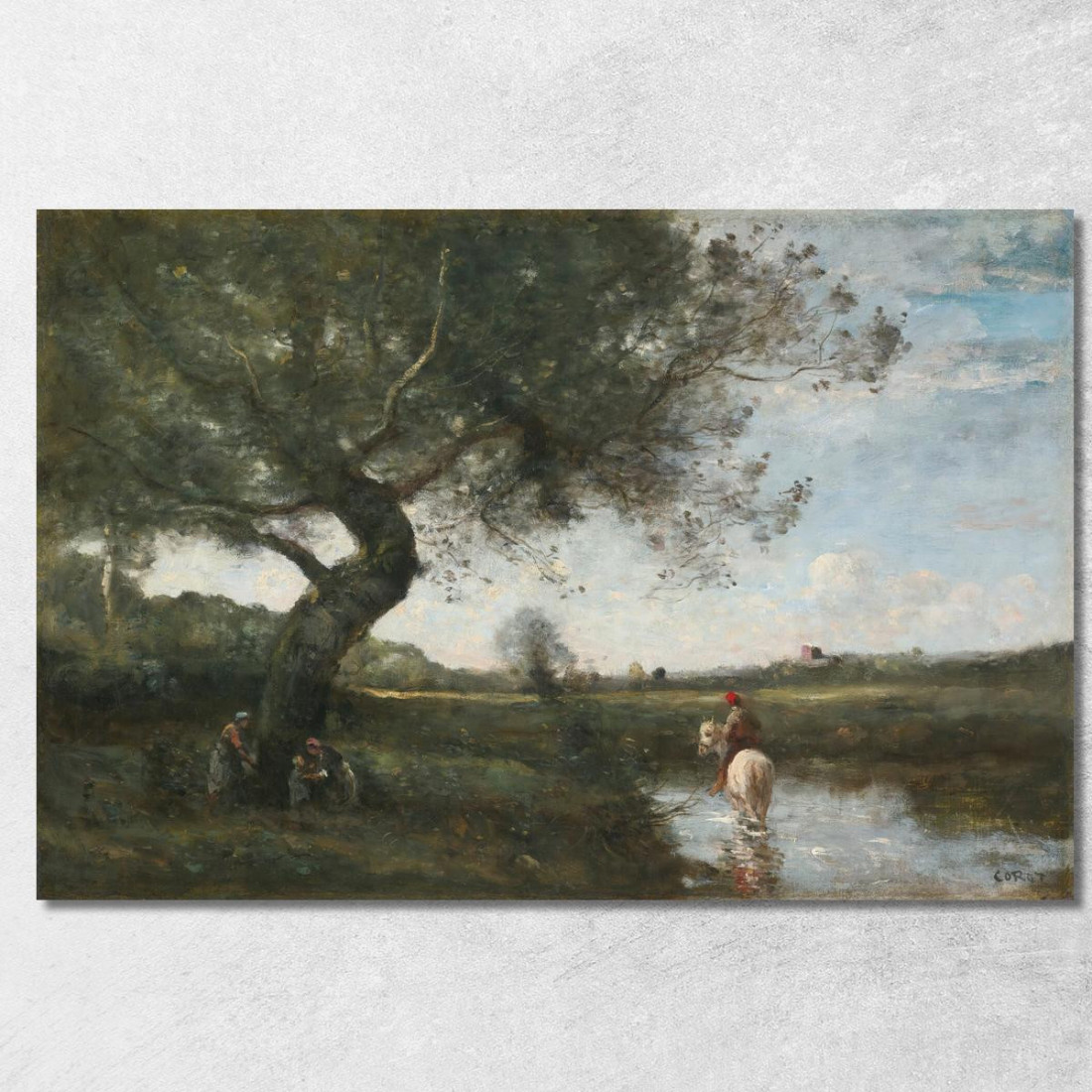 Torrente Del Cavallo Bianco Jean-Baptiste-Camille Corot jbc131 quadro stampato su tela