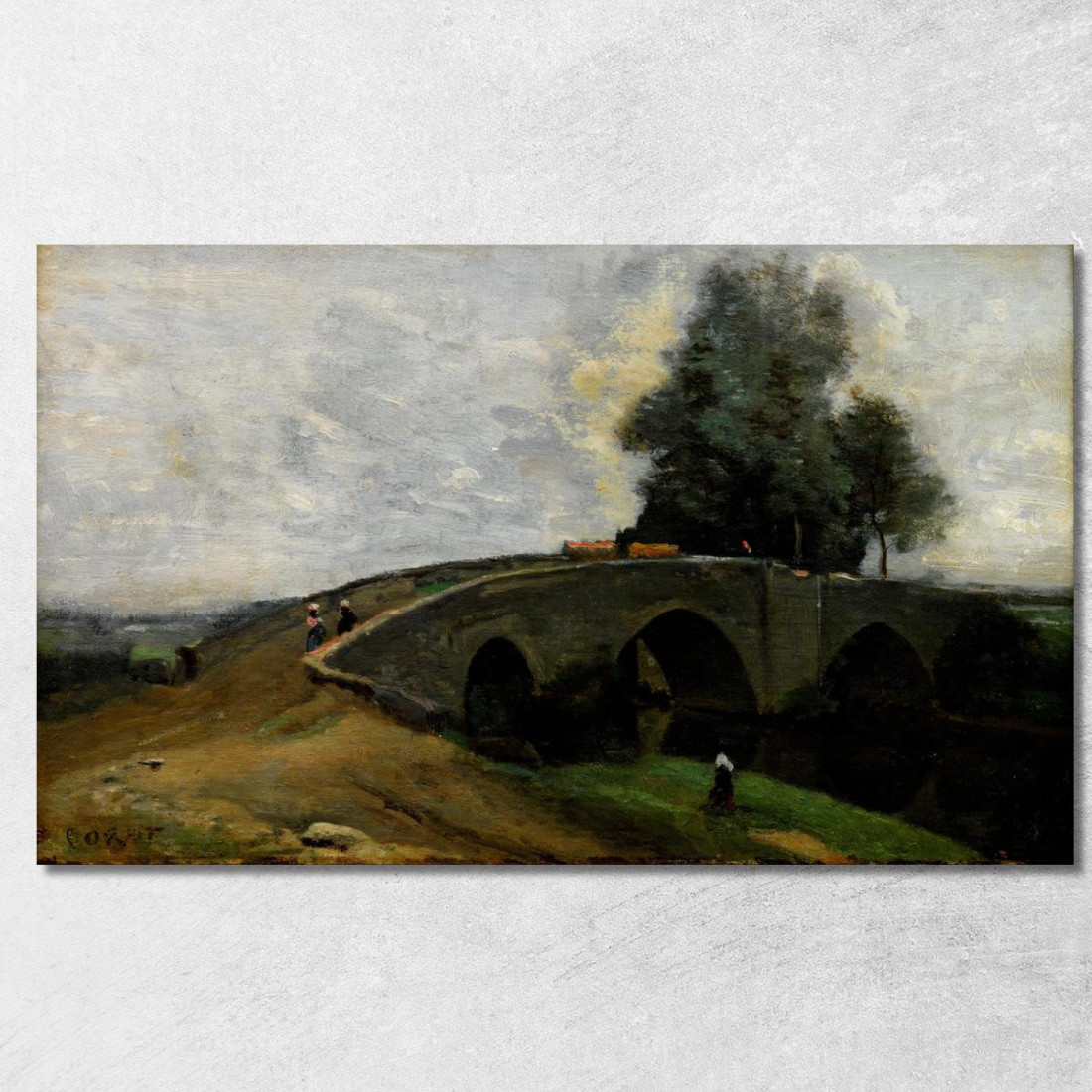 Il Ponte Vecchio Jean-Baptiste-Camille Corot jbc138 quadro stampato su tela