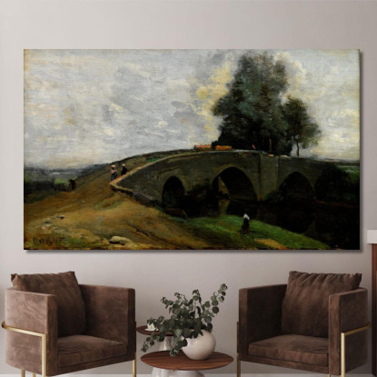 Il Ponte Vecchio Jean-Baptiste-Camille Corot jbc138 quadro stampato su tela