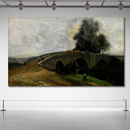 Il Ponte Vecchio Jean-Baptiste-Camille Corot jbc138 quadro stampato su tela