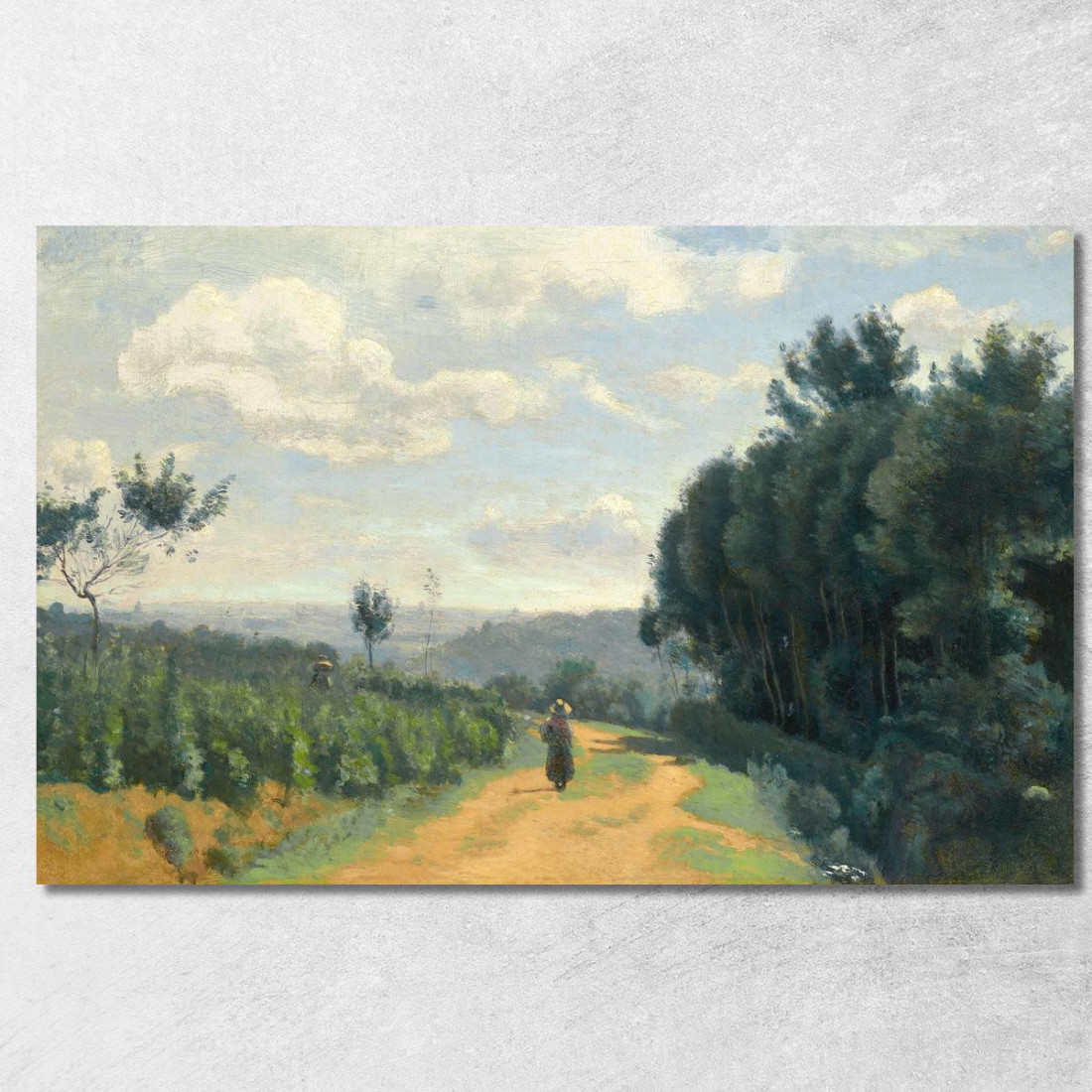 Le Alture Di Sèvres Lo Chemin Troyon Jean-Baptiste-Camille Corot jbc144 quadro stampato su tela