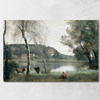 Lo Stagno Della Città Di Avray Jean-Baptiste-Camille Corot jbc158 quadro stampato su tela