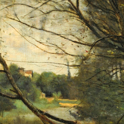 Lo Stagno Con L'Albero Pendente Jean-Baptiste-Camille Corot jbc159 quadro stampato su tela